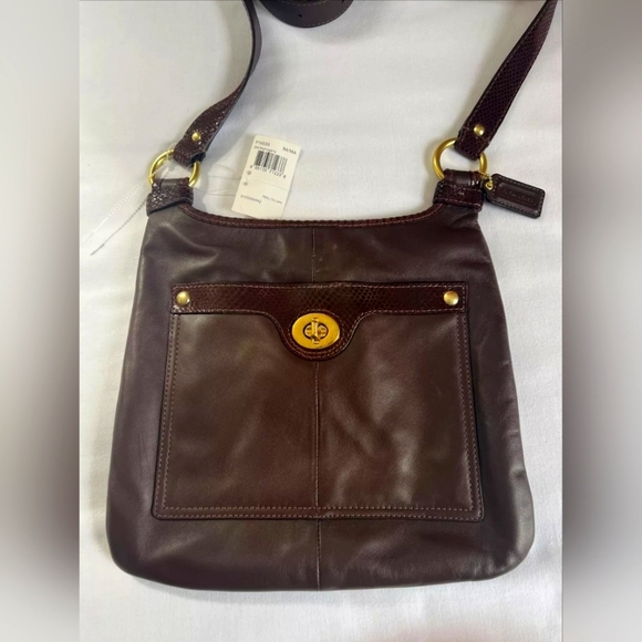 COACH Designer Turnlock Legacy Vintage Brown Leather Crossbody Bag - Picture 1 of 8